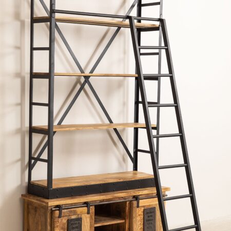 Libreria con Scala in Legno di Mango Uain