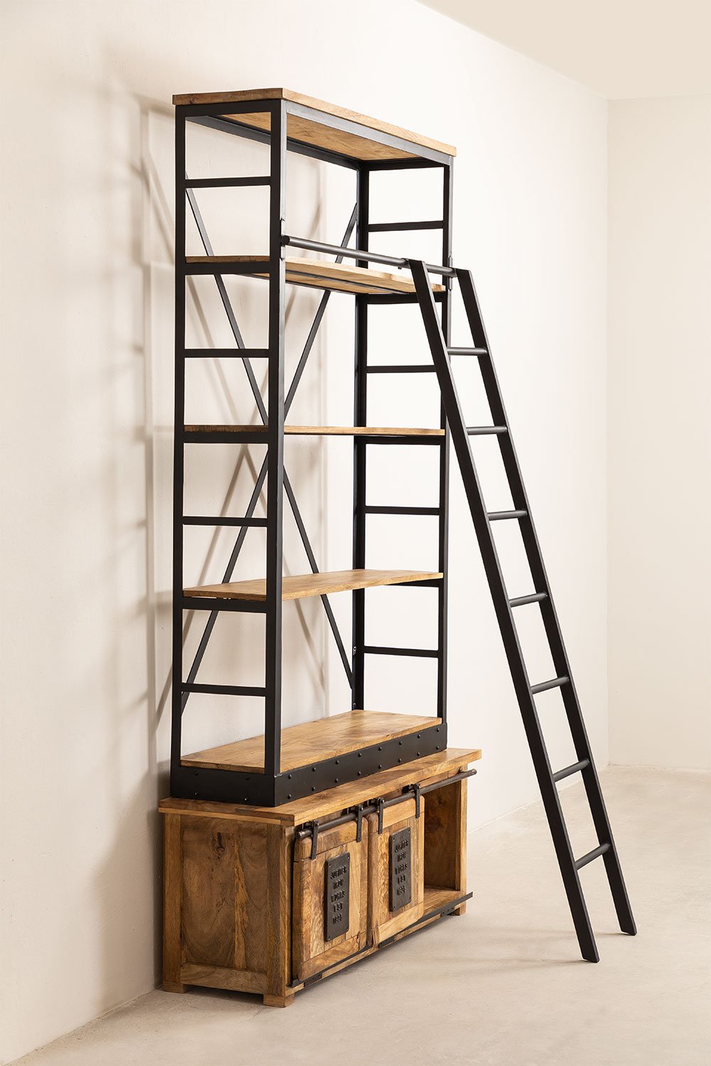 Libreria con Scala in Legno di Mango Uain