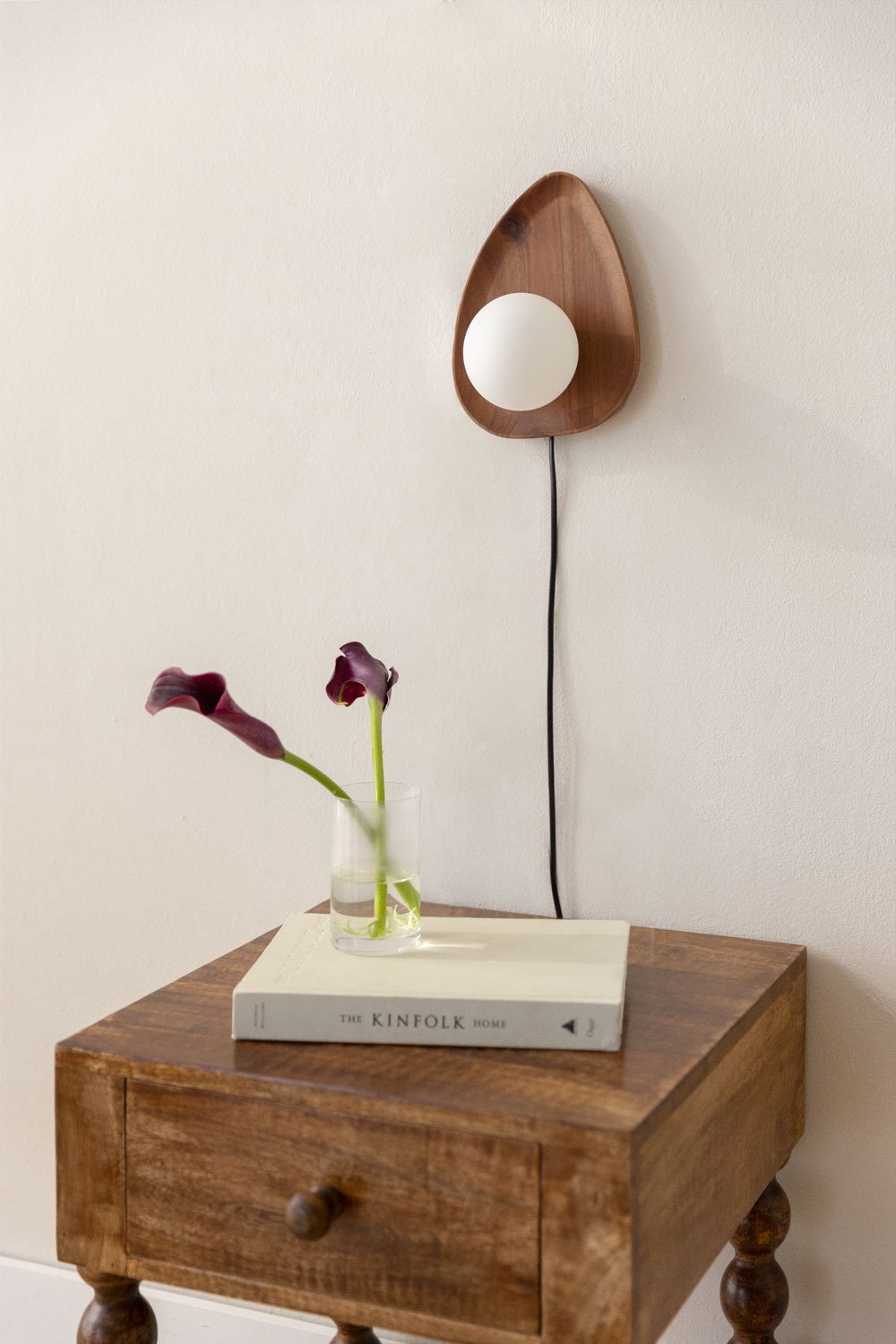 Lampada da parete in legno di acacia ↑24 cm Freidy
