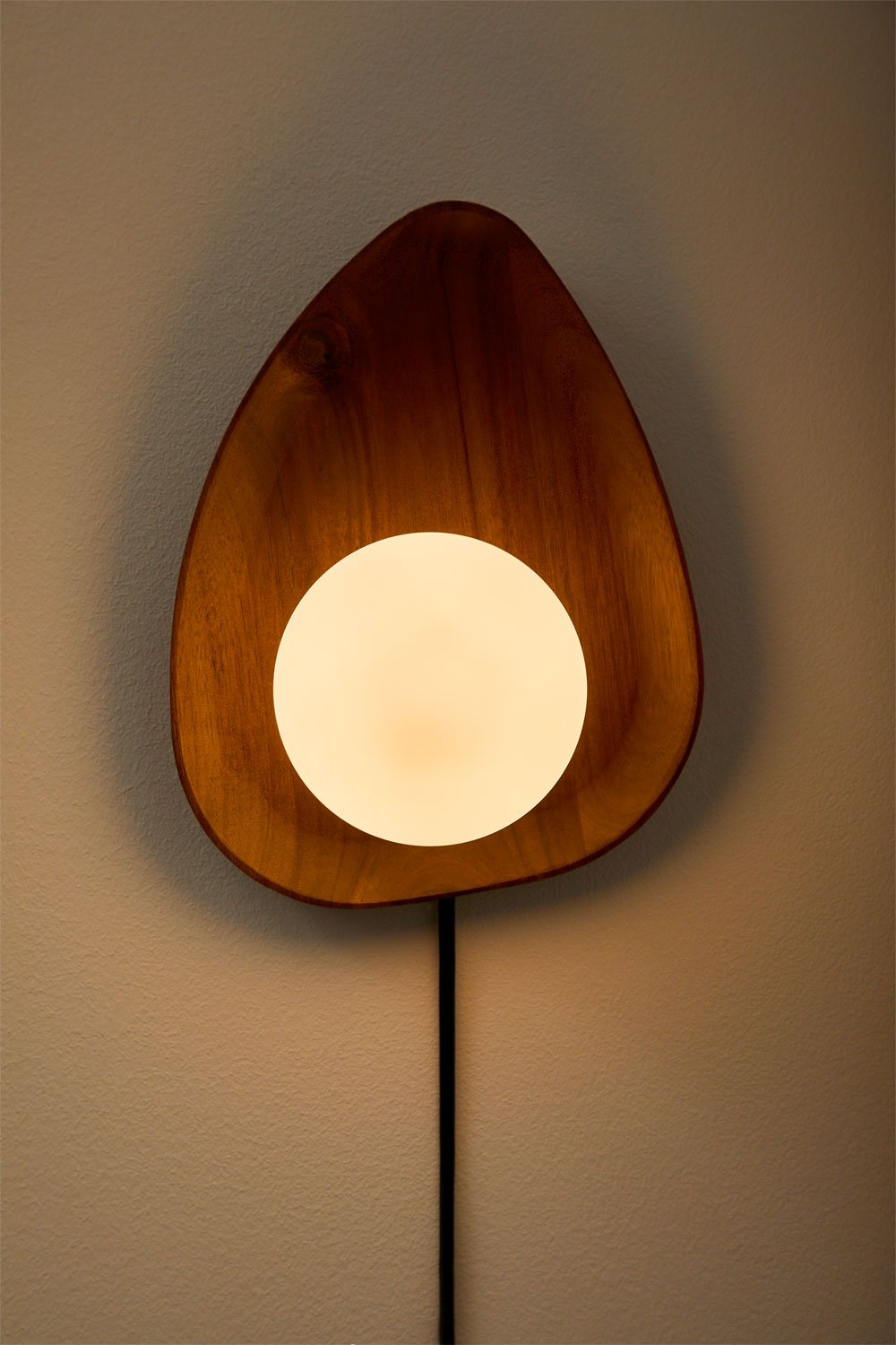 Lampada da parete in legno di acacia ↑24 cm Freidy