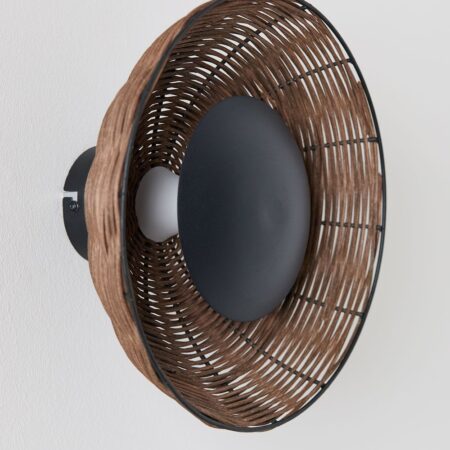 Lampada da parete LED in rattan Lutyen