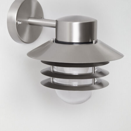Lampada da parete per esterno Uvona in acciaio inox