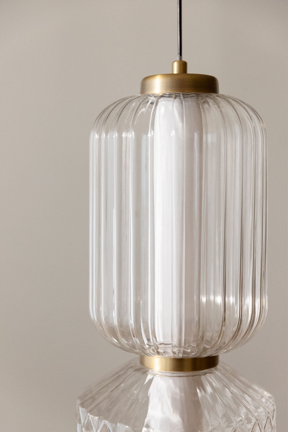 Plafoniera LED Necsar in ferro e vetro