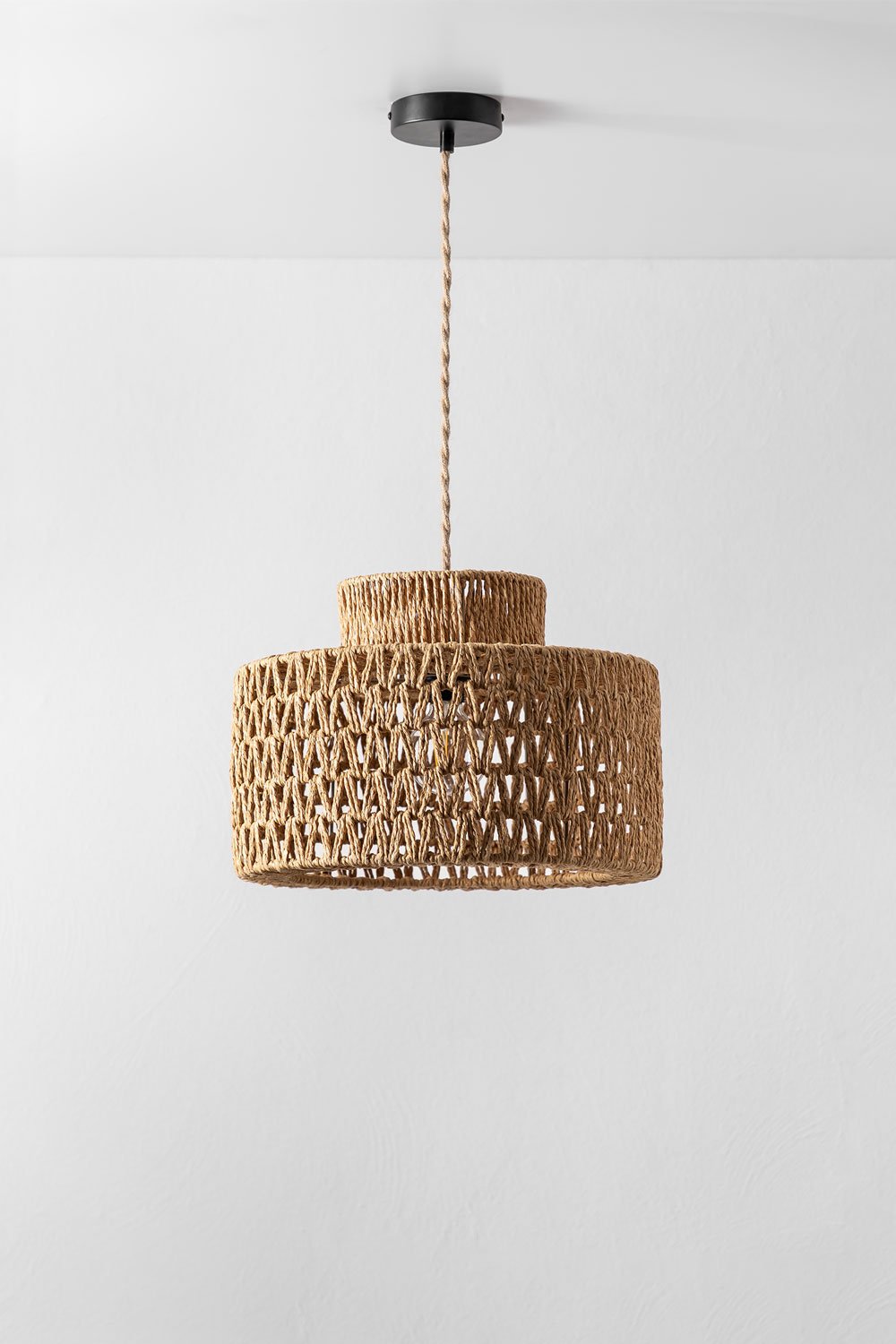 Lampadario in carta intrecciata Kiara