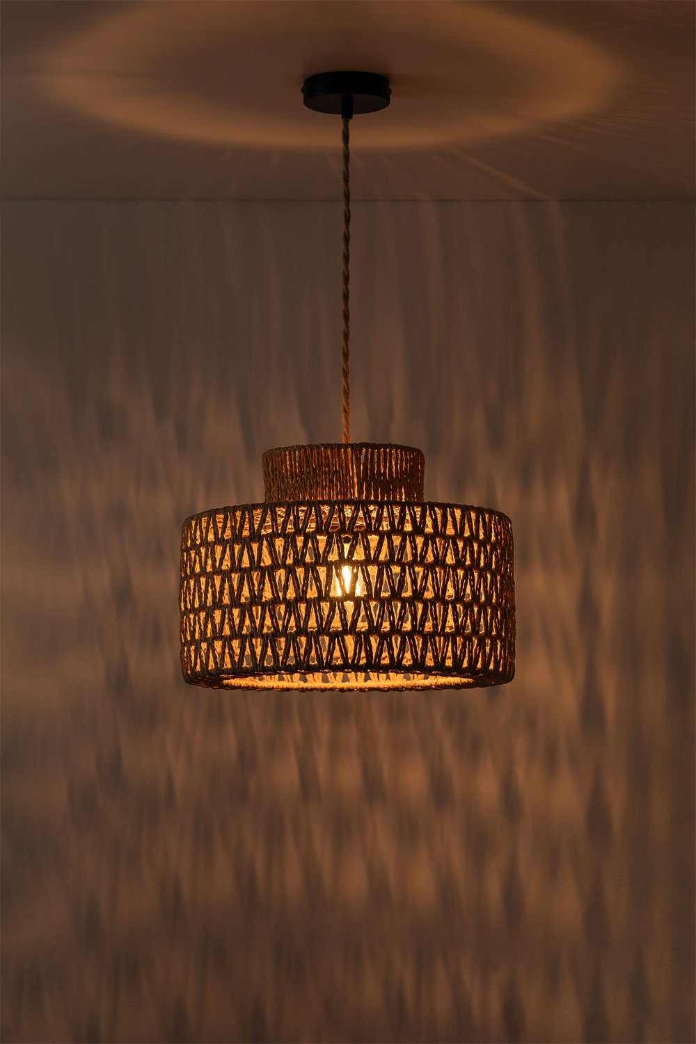 Lampadario in carta intrecciata Kiara