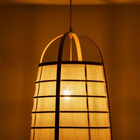 Lampada da soffitto in bambù e cotone (Ø40 cm) Mikayla