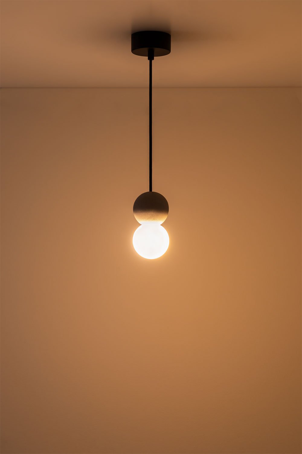 Lampada da soffitto in cemento con sfera in vetro Bublik