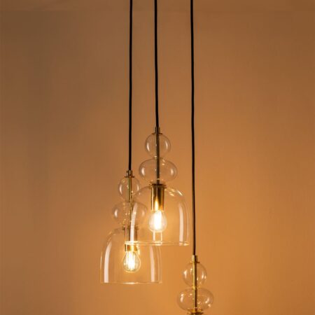 Lampada da Soffitto in Vetro con 3 Punti Luce Bezany