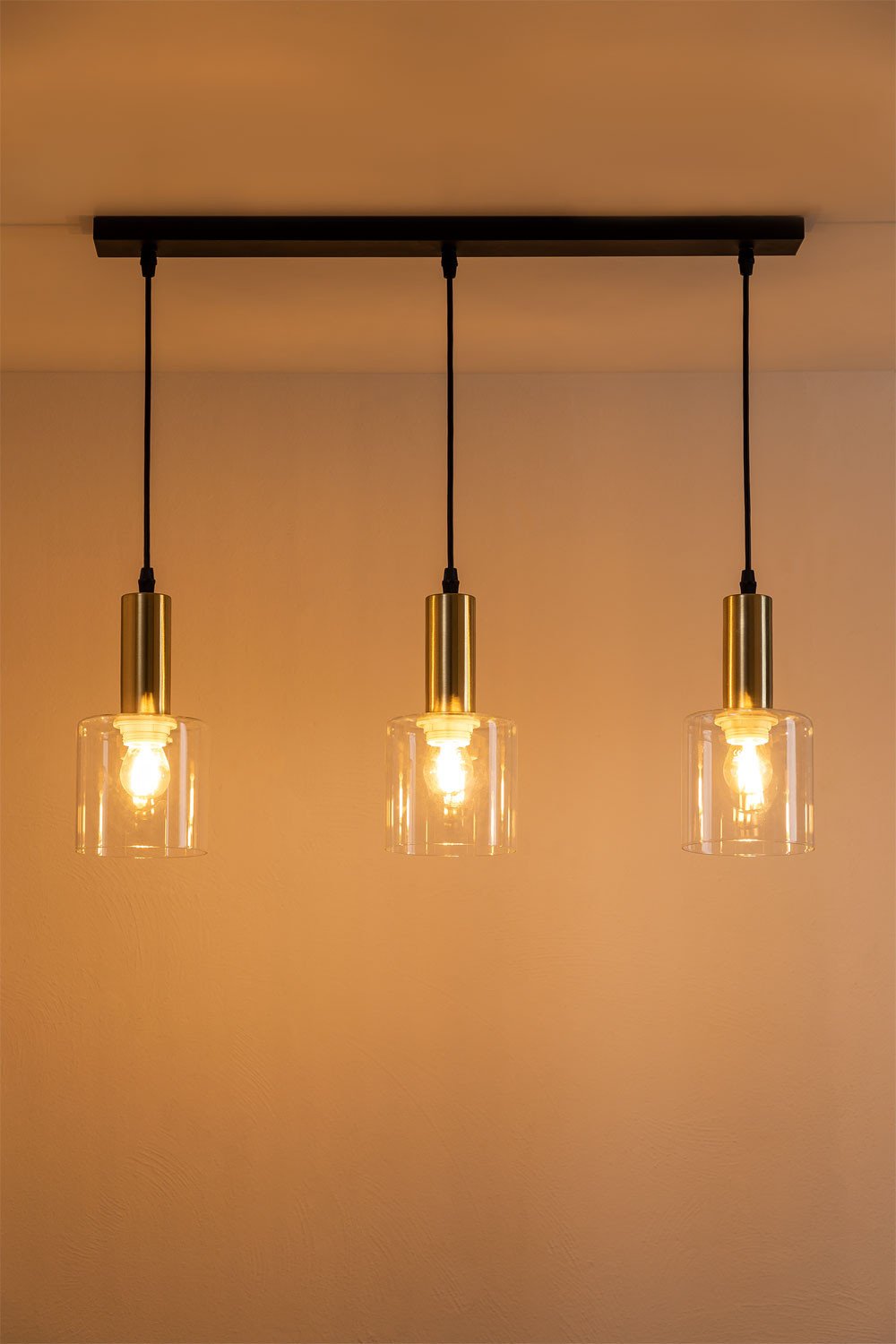 Lampada da soffitto in ferro e vetro andaluso