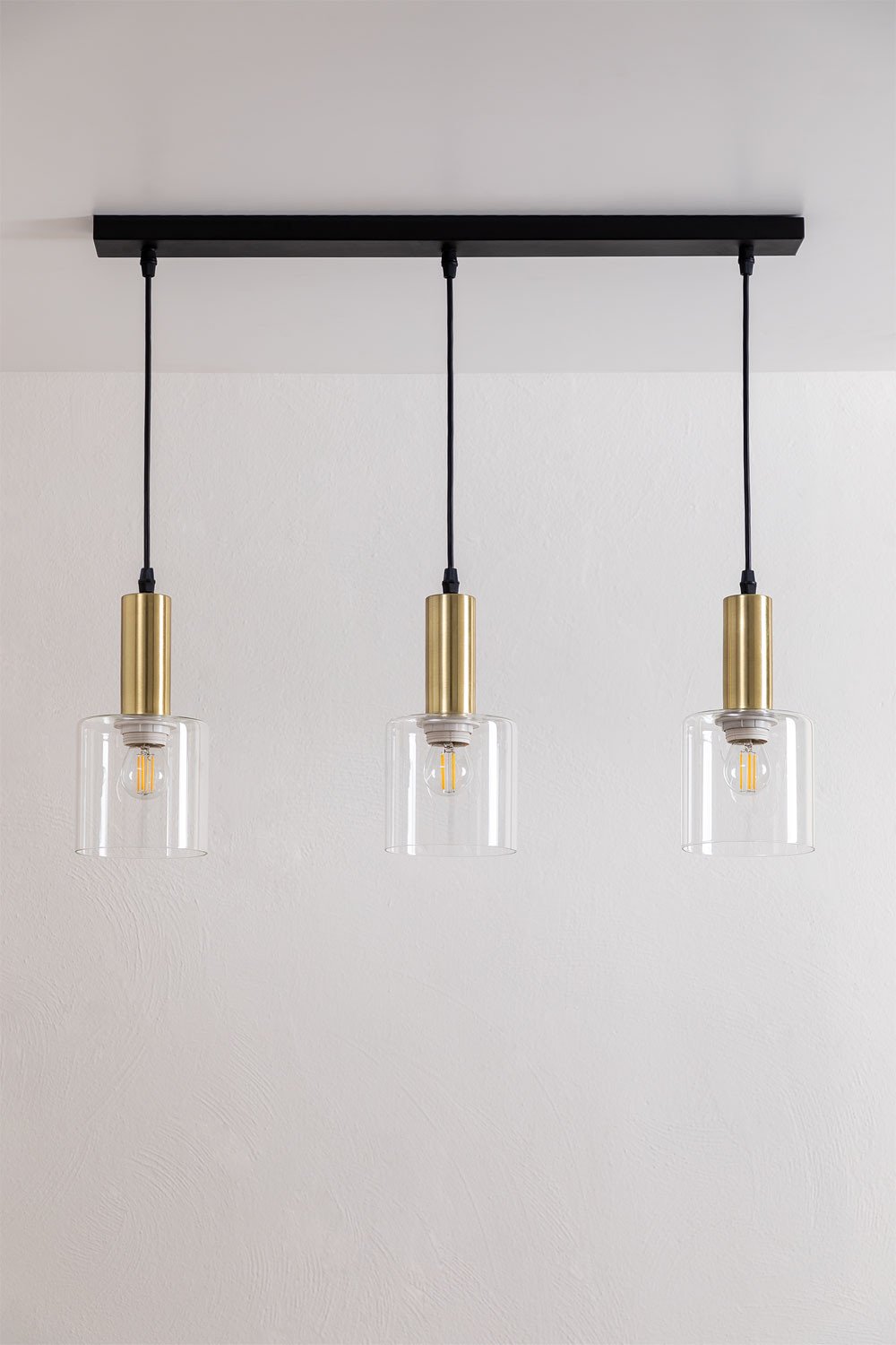 Lampada da soffitto in ferro e vetro andaluso