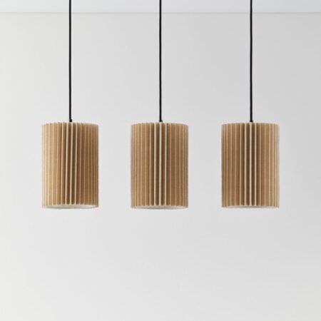 Lampada da Soffitto in Lino e Metallo a 3 Punti Luce Quintelia