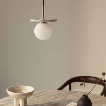 Lampada da soffitto in Marmo Eustachio e Cristallo