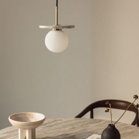 Lampada da soffitto in Marmo Eustachio e Cristallo