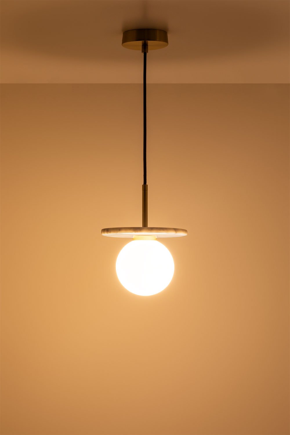 Lampada da soffitto in Marmo Eustachio e Cristallo