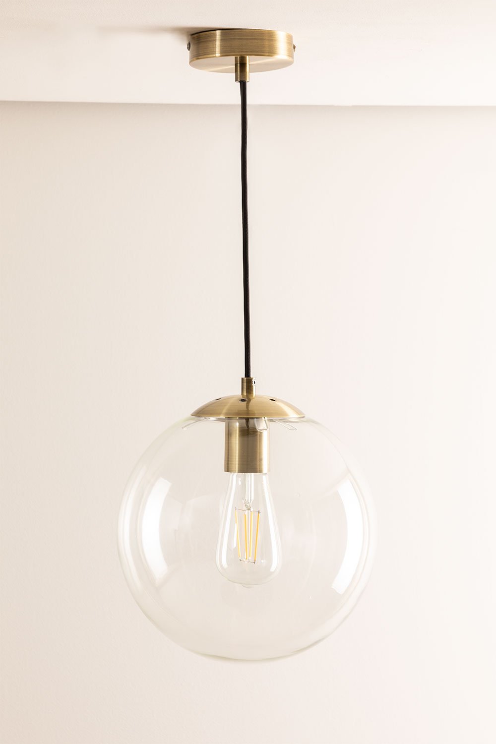 Lampada da soffitto Boyi in metallo con sfera di vetro