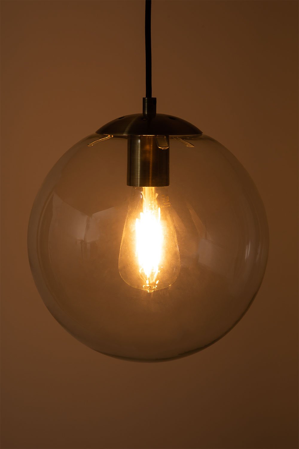 Lampada da soffitto Boyi in metallo con sfera di vetro
