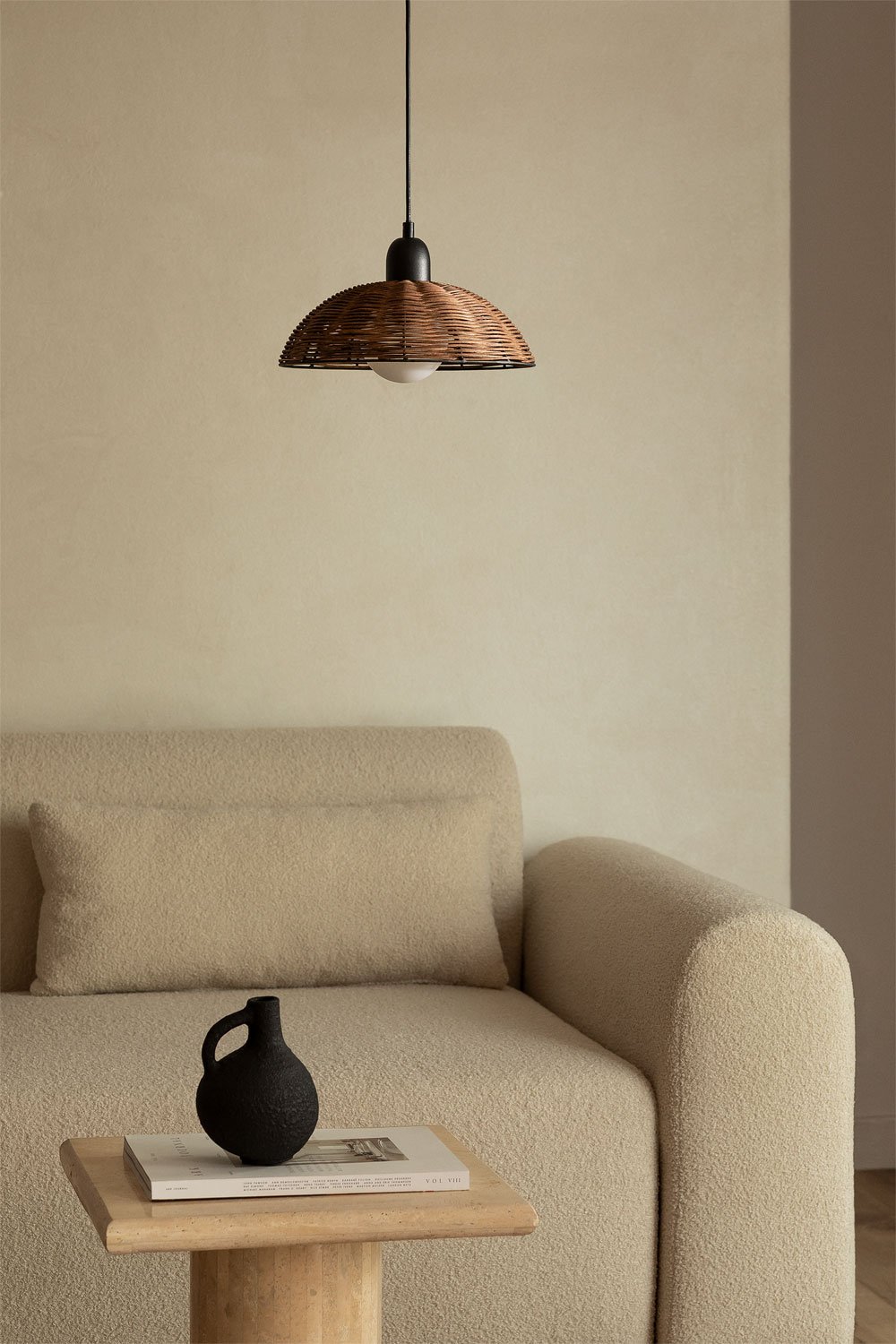 Lampada da soffitto in rattan Lutyen