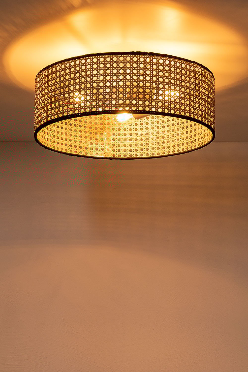 Lampada da Soffitto in Rattan Luxio