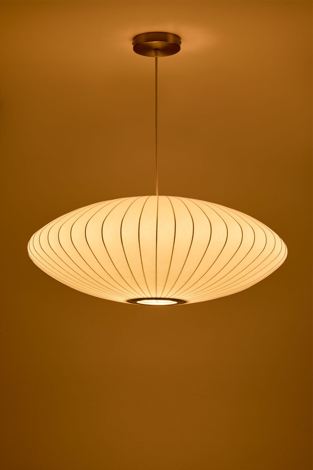 Lampada da soffitto in seta artificiale e ferro Worel