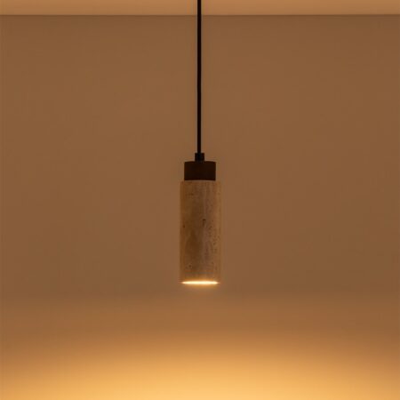 Lampada da soffitto in travertino e legno (Ø6,5 cm) Davise