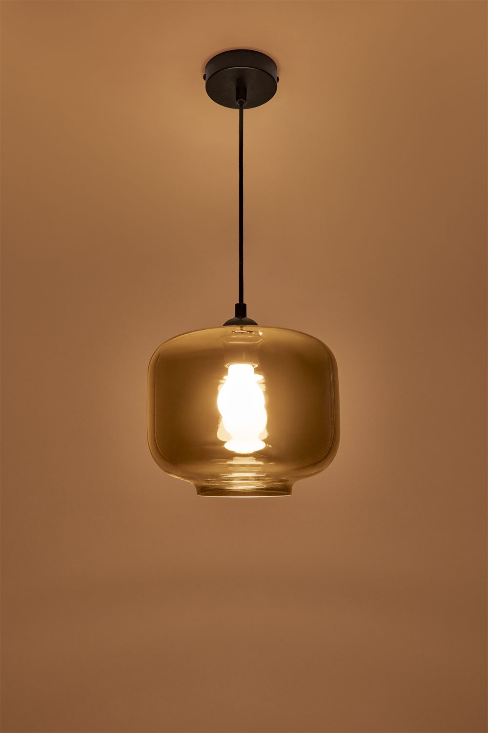 Lampada da soffitto Lorain in metallo e vetro