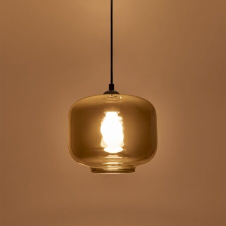 Lampada da soffitto Lorain in metallo e vetro
