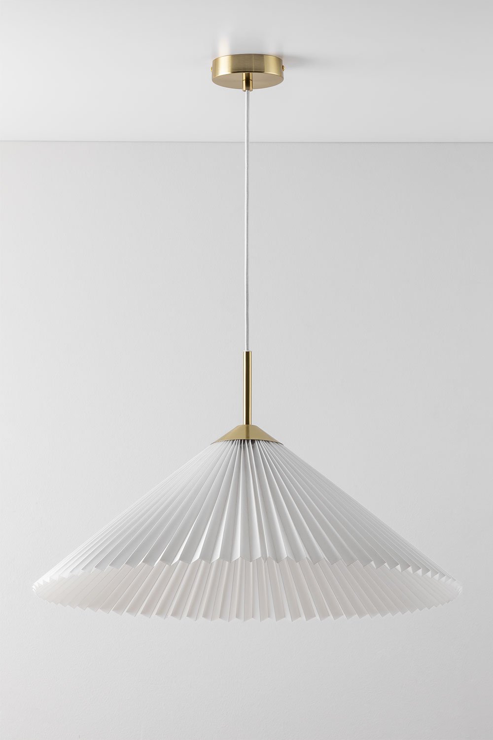 Lampada da soffitto Margalida in metallo e tessuto