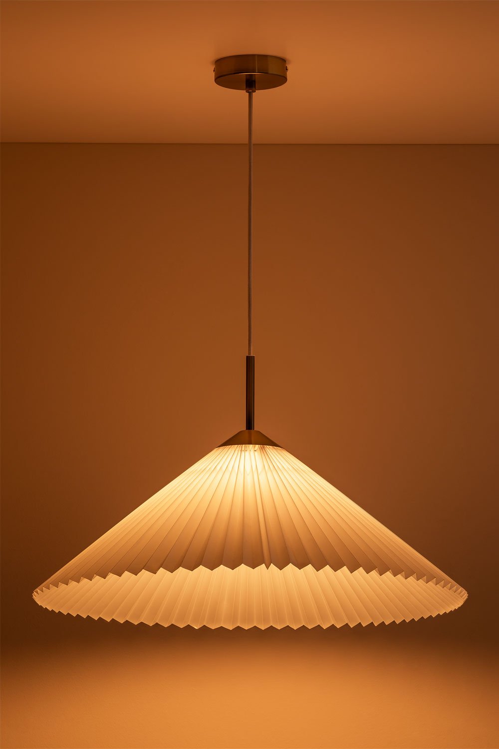 Lampada da soffitto Margalida in metallo e tessuto