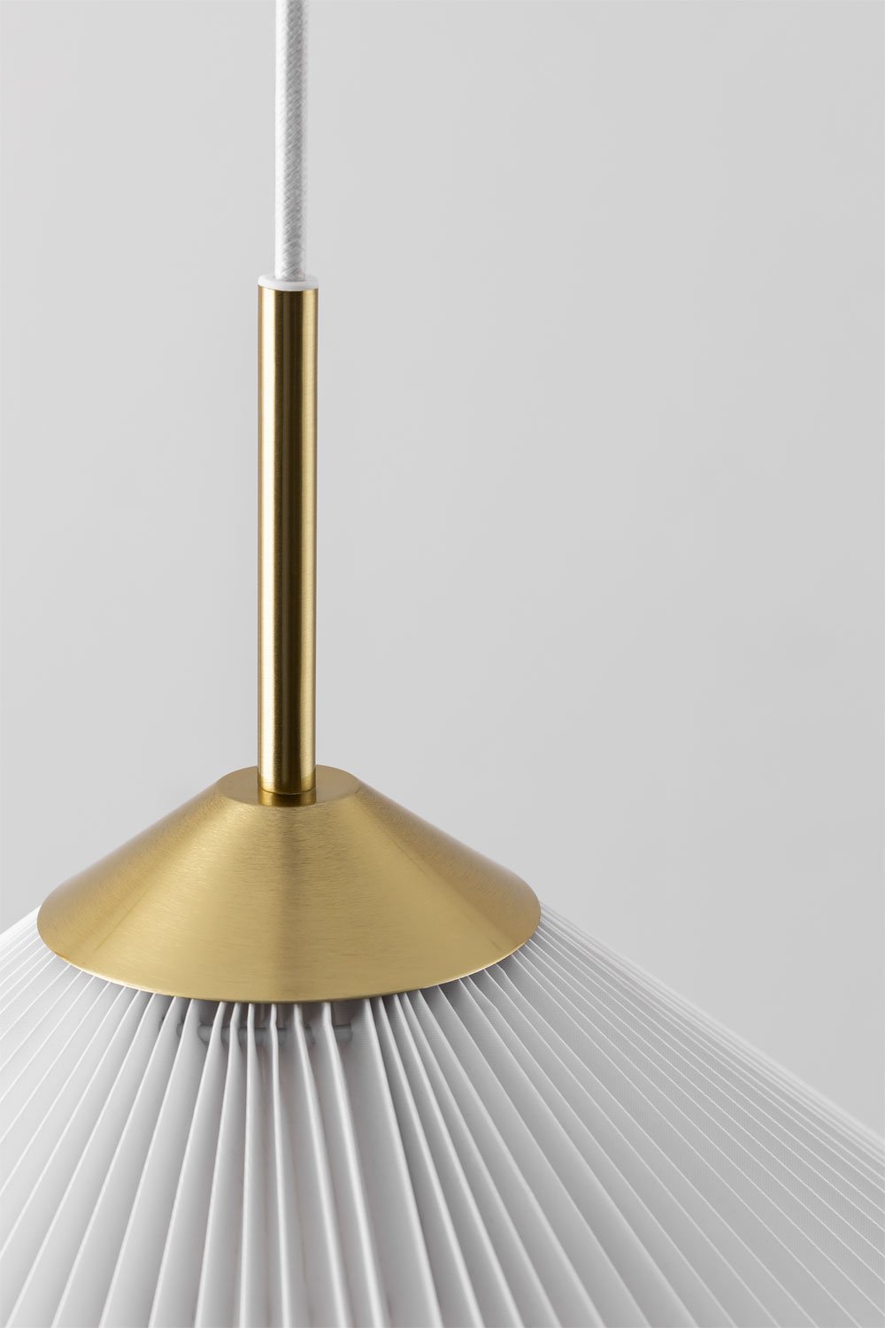 Lampada da soffitto Margalida in metallo e tessuto