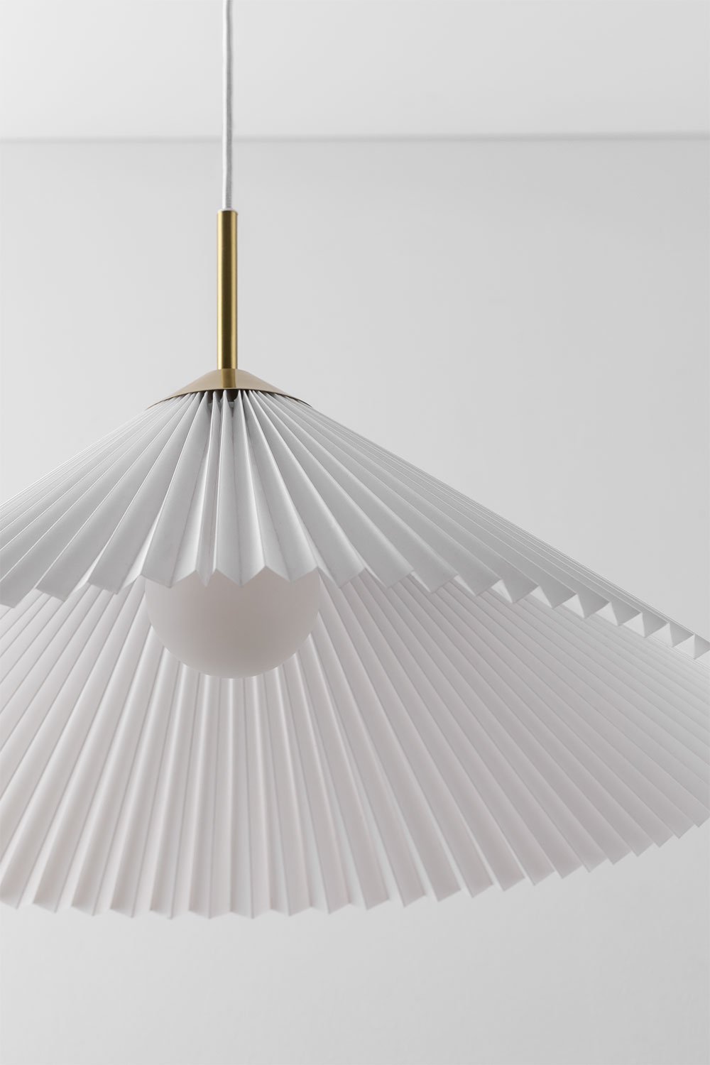 Lampada da soffitto Margalida in metallo e tessuto