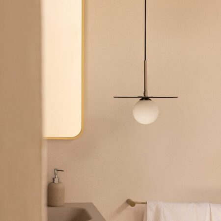 Lampada da soffitto per bagno con sfera di vetro Jorien
