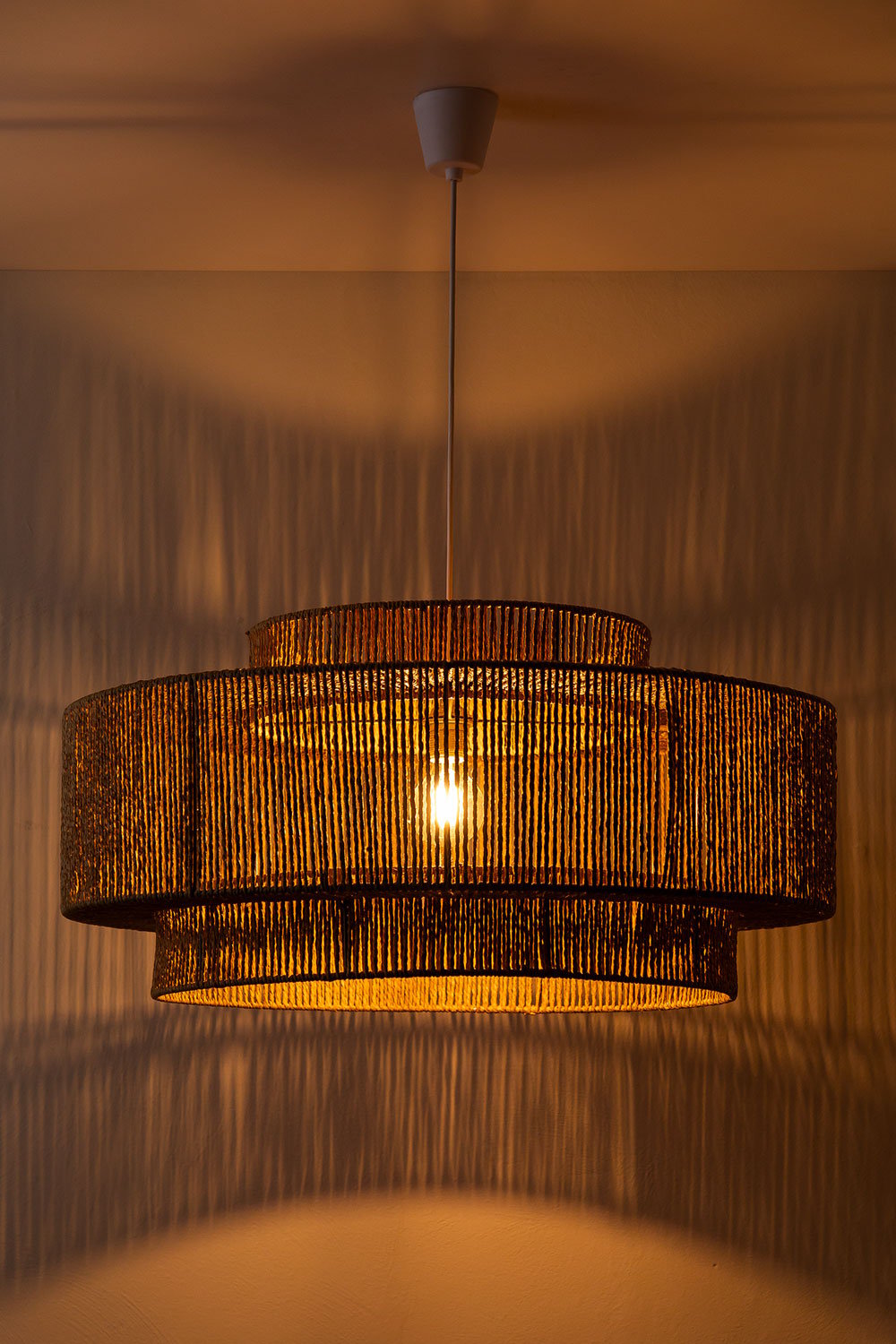 Lampada da soffitto da esterno Kena in carta intrecciata