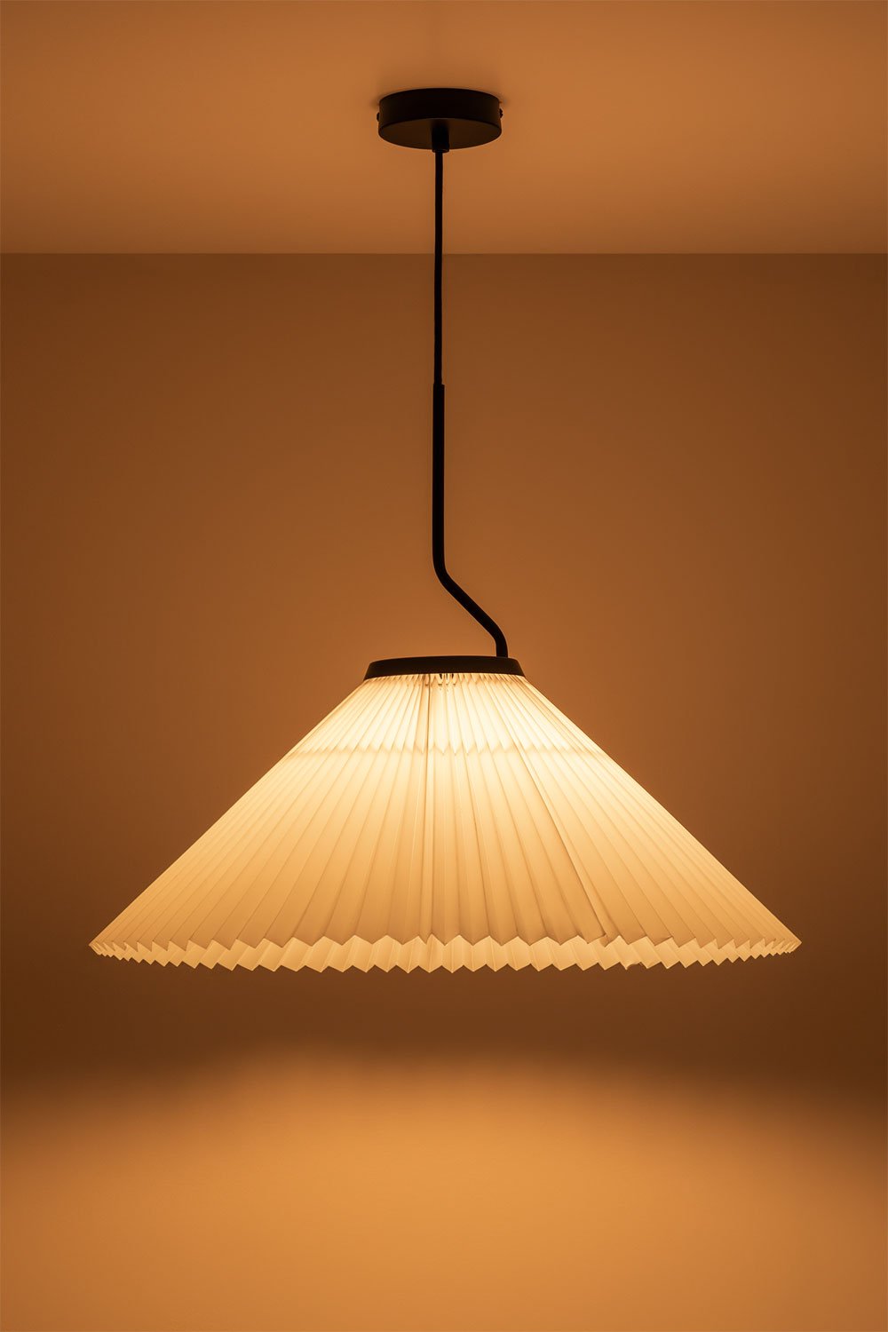 Lampada da soffitto Suellen in metallo e tessuto