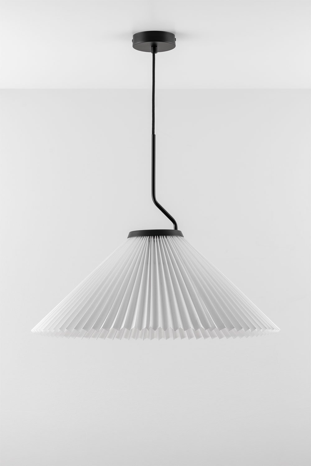 Lampada da soffitto Suellen in metallo e tessuto