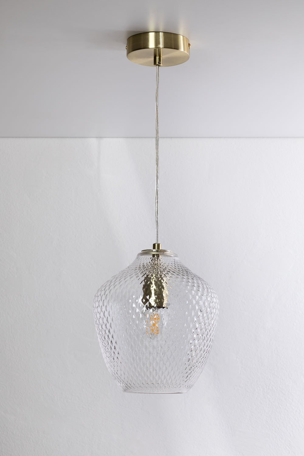 Lampada da soffitto Taylor in ferro e vetro
