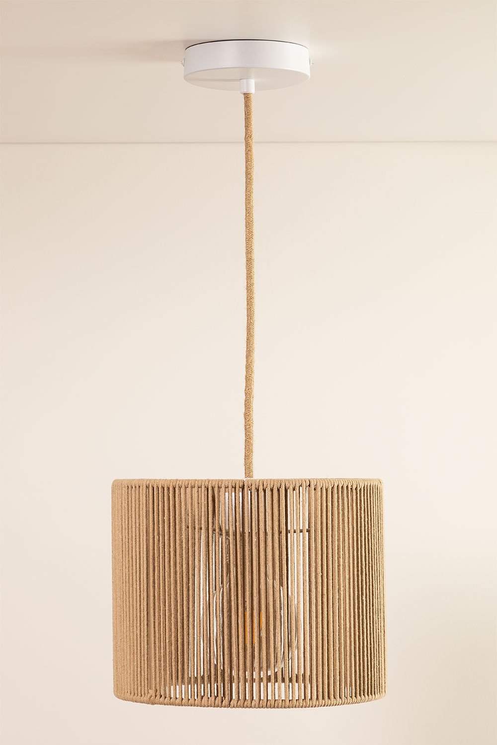 Lampada da soffitto Uillo in corda di nylon