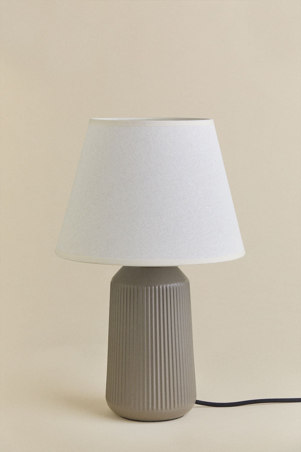Lampada da tavolo 40 cm in ceramica e lino Torena