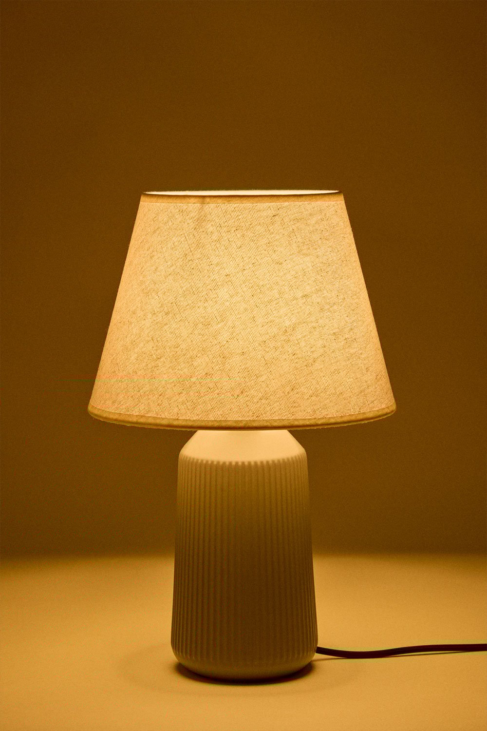 Lampada da tavolo 40 cm in ceramica e lino Torena