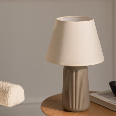 Lampada da tavolo 40 cm in ceramica e lino Torena