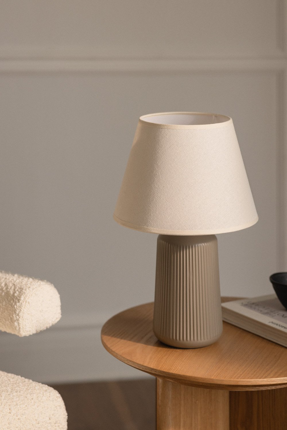 Lampada da tavolo 40 cm in ceramica e lino Torena
