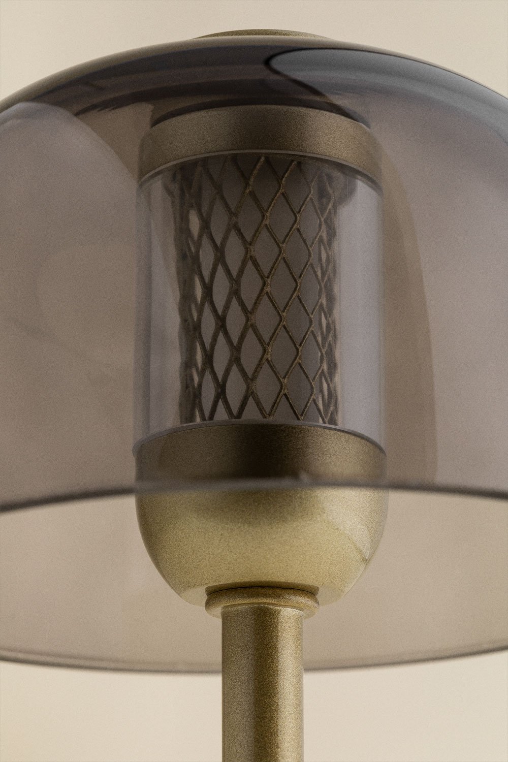 Lampada da Tavolo LED senza fili in ferro e vetro Eunice Gold