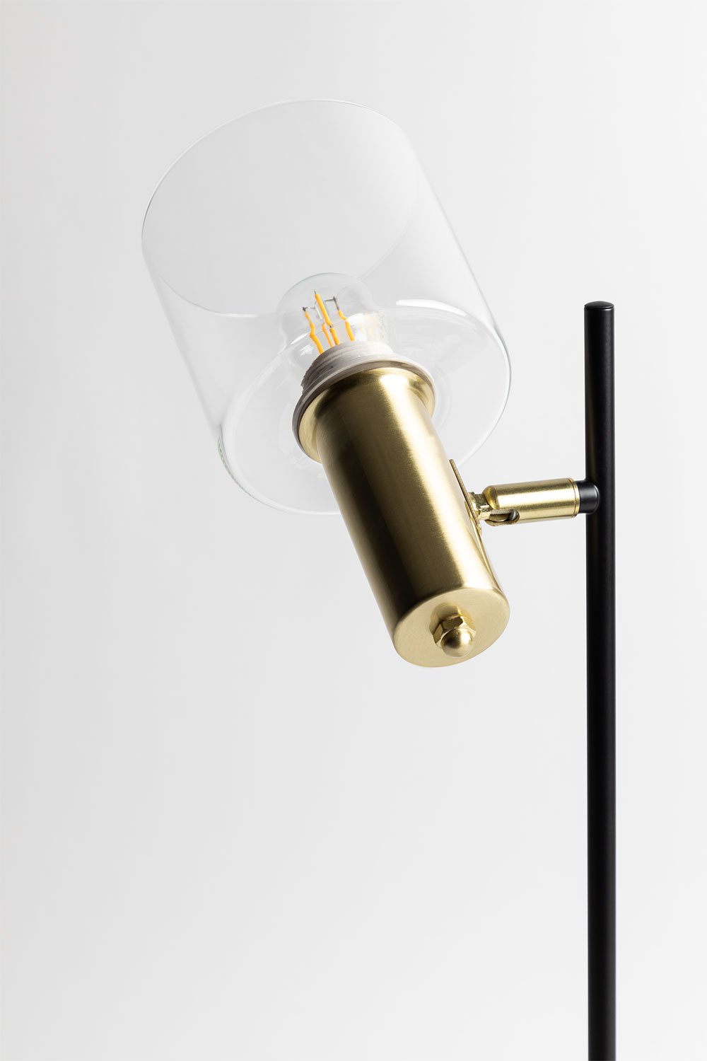 Lampada da tavolo in ferro e vetro andaluso