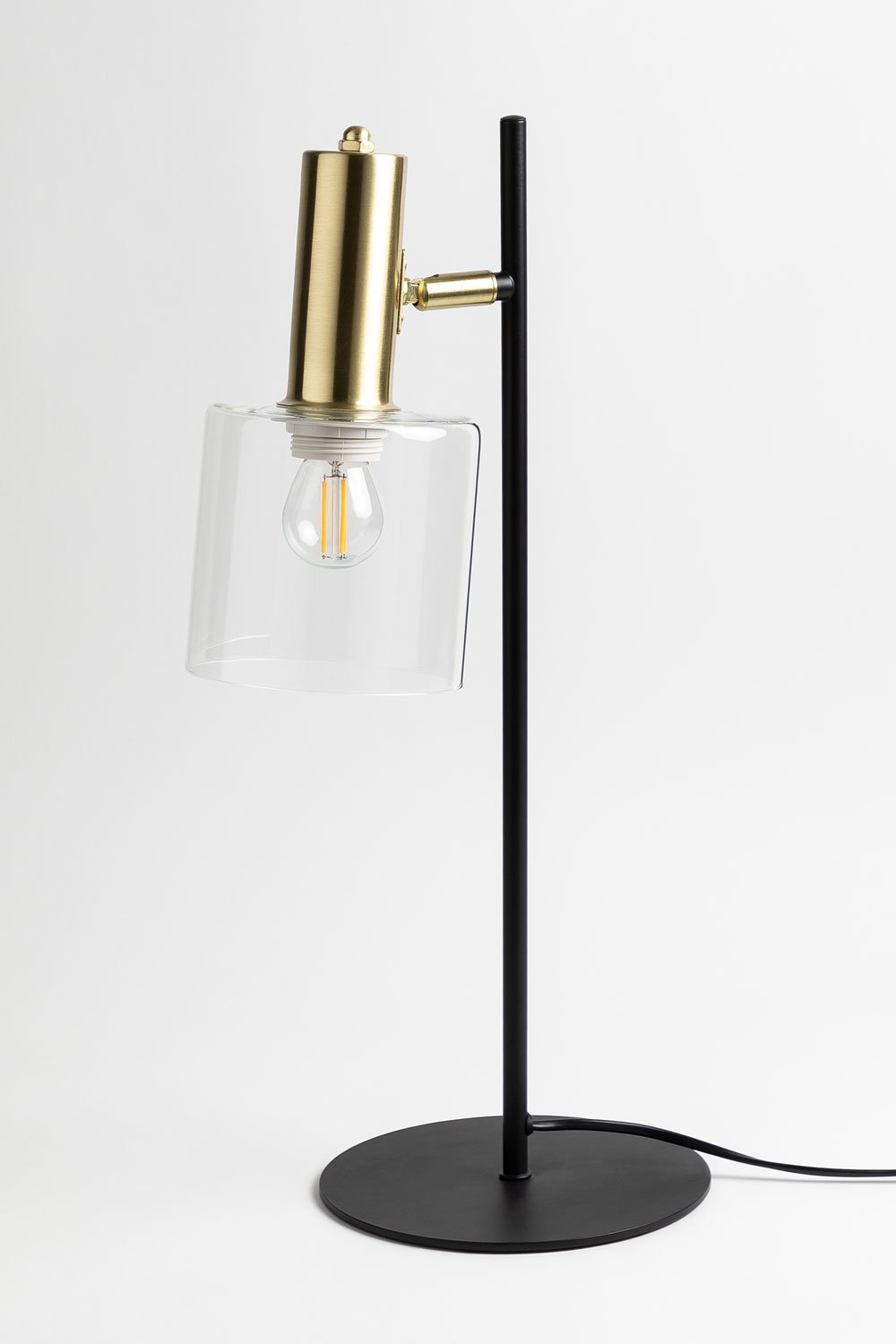 Lampada da tavolo in ferro e vetro andaluso
