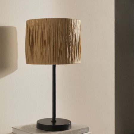 Lampada da Tavolo in Ferro e Carta Intrecciata Casandra