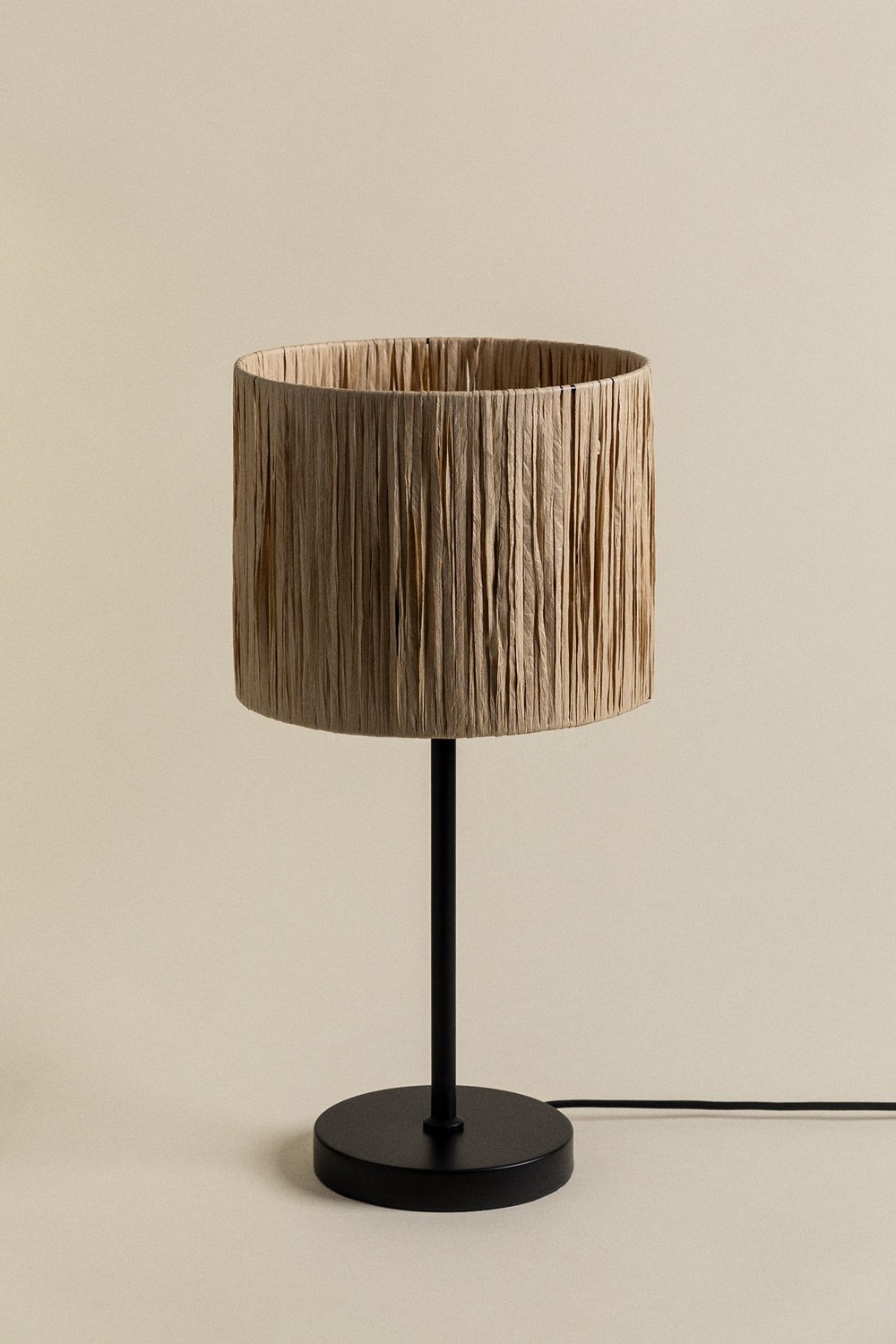 Lampada da Tavolo in Ferro e Carta Intrecciata Casandra