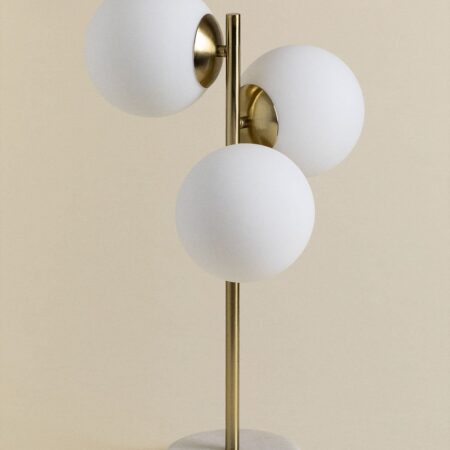 Lampada da Tavolo con 3 Sfere in Vetro Uvol