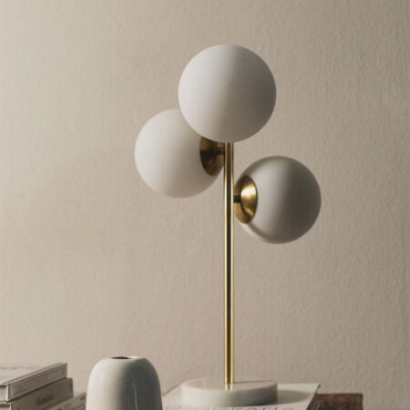 Lampada da Tavolo con 3 Sfere in Vetro Uvol