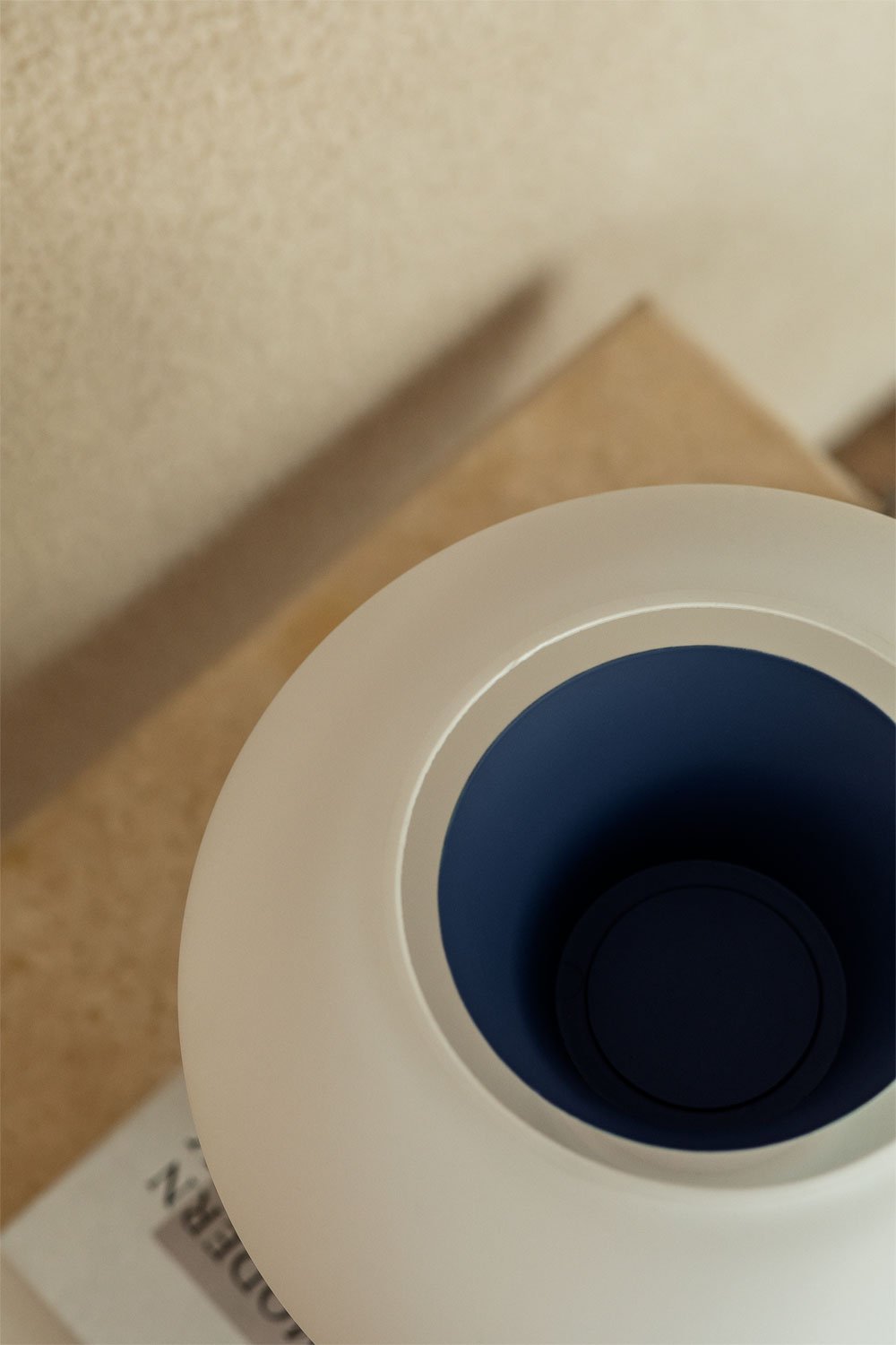 Lampada da tavolo Deruent a LED in vetro e acciaio