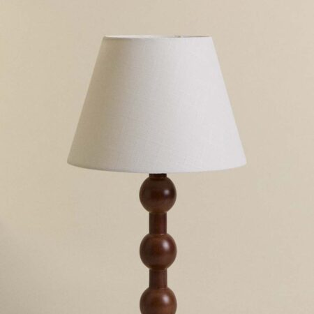 Lampada da tavolo Dorela in legno di caucciù