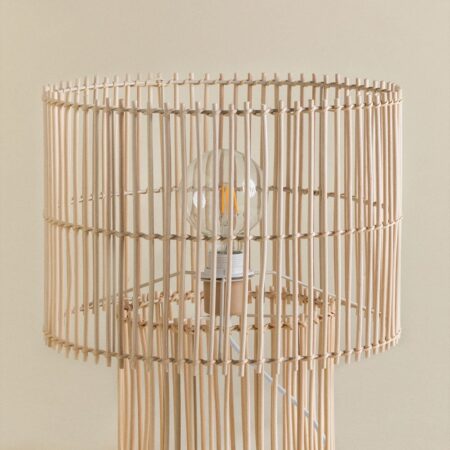 Lampada da tavolo in rattan e metallo Felicia
